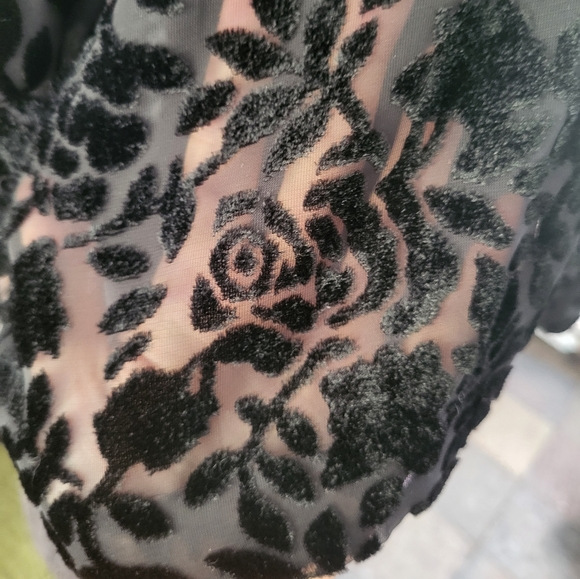 Vintage Black Rose Velvet Devore Jacket - Picture 9 of 15